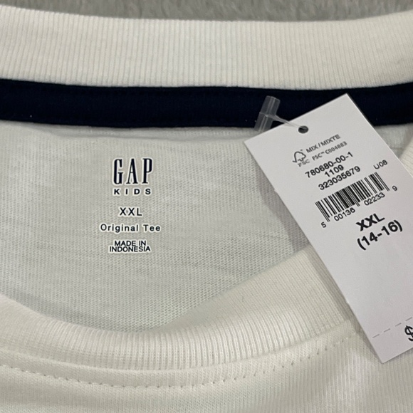 NEW Kids White Gap Tee Shirt Size XXL - Picture 3 of 8